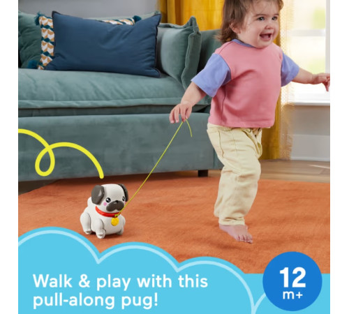 fisher-price htw94 jucărie muzicală  cu roti "pug"
