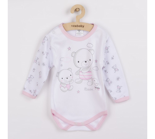 new baby 36694 body cu mâneca lunga bears pink 56cm (0+luni)