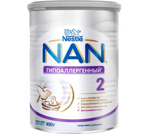 Детское питание в Молдове Nestle NAN Optipro 2 Гипоаллергенный (6-12m) 400 gr. nestle nan optipro 2 Гипоаллергенный (6-12m) 400 gr.