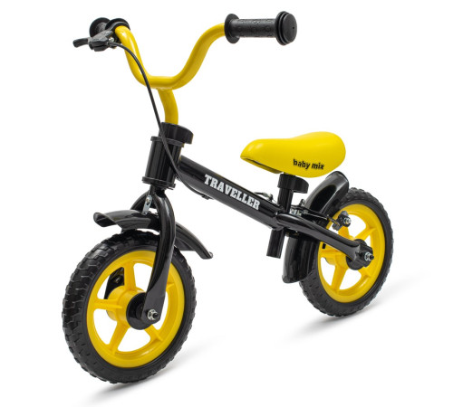  baby mix 56305 Беговел с тормозом "traveller" жёлтый\чёрный)
