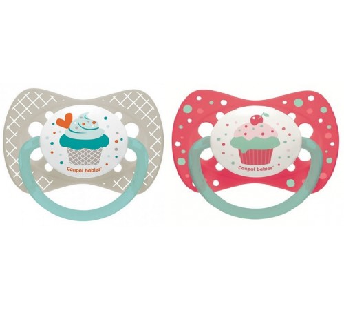 canpol 23/284 suzeta din silicon simetrica "cupcake" (18m+) 1 buc. 