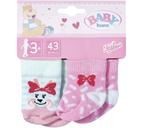 zapf creation 831755 set de ciorapi baby born (2 perechi) în sort.