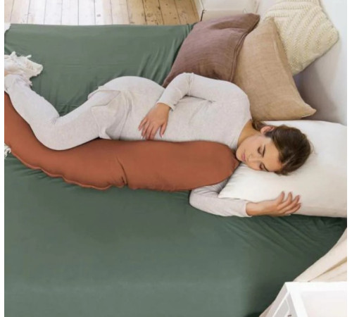 doomoo pernă pentru gravide și alăptare (180 cm.) tetra jersey terracott