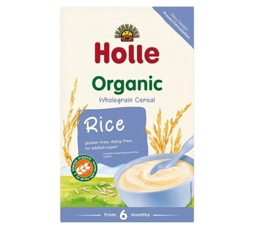  holle organic terci de orez fără lapte (4-6 luni +) 250 gr.