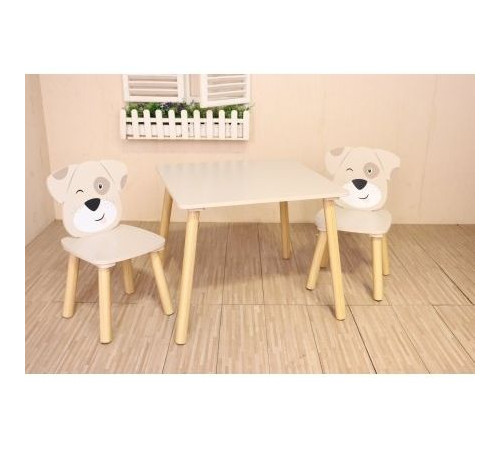 chipolino diwh02470323 masă și două scaune din mdf "cățeluși"