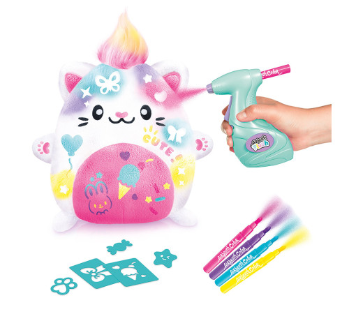 canal toys air073 set creativ "airbrush plush - kawaii kitty"