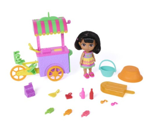 spin master 6075420 set de joacă "dora exploratoarea: căruciorul cu dulciuri"