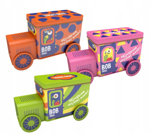 bob snail cutie de craciun "train express" cu jucarie si autocolante (107 g.) in sort.