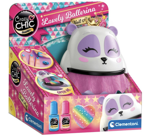 crazy chic 270862 set pentru manichiura "balerina panda"