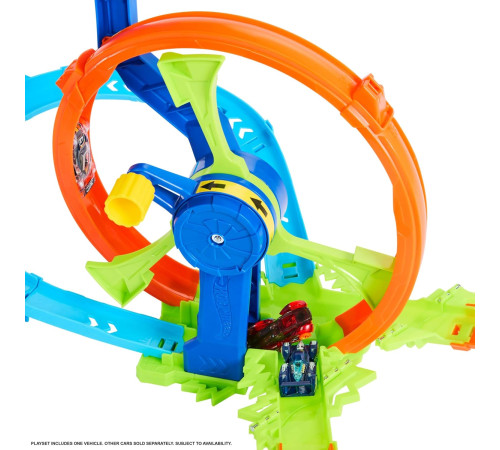 hot wheels jbx65 set de joacă "rapid launch & loop"