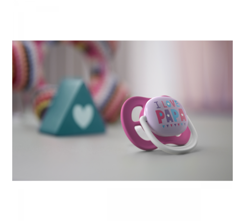 avent scf080/10 Пустышка силиконовая ultra air "i love" (6-18 м.) 2 шт. в асс.