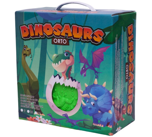 ortek 11697 covoraș ortopedic pentru masaj puzzle "dinozauri" (8+8 el.)