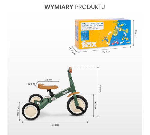 toyz-0274 Велосипед многофункциональный 4 в 1 "fox" розовый