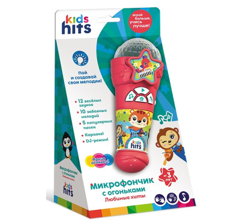 Kids Hits KH16/004 Microfon cu lumini "Hituri preferate" (RU)  kids hits kh16/004 microfon cu lumini "hituri preferate" (ru)