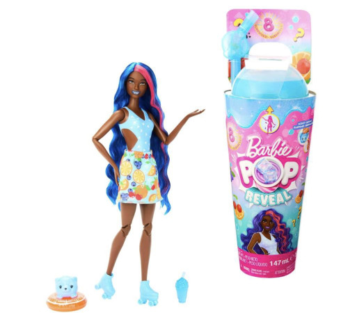 barbie hnw42 păpușa “pop reveal: punch de fructe”