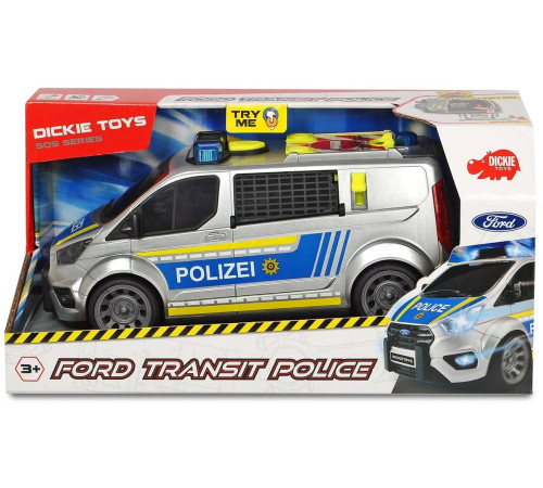  dickie 3715013 Полицейский минивэн "ford transit" со светом и звуком (28 см.)