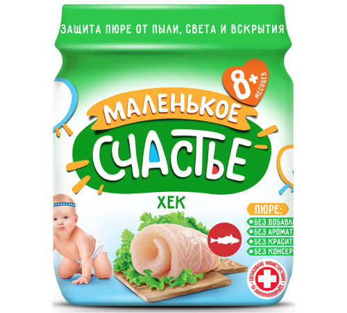 Детское питание в Молдове "Маленькое Счастье" Пюре из хека 80 гр. (8м+) "Маленькое Счастье" Пюре из хека 80 гр. (8м+)