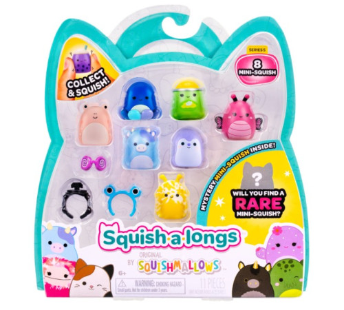  squishmallows sqal0021-5 set de 8 figurine "squish-a-longs" (2.5 cm) in sort.