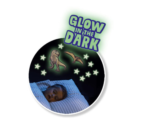 ses creative 25129s set de autocolante strălucitoare "mega glowing t-rex"