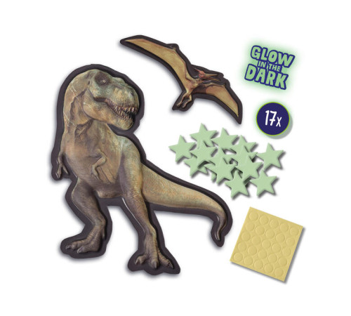 ses creative 25129s set de autocolante strălucitoare "mega glowing t-rex"