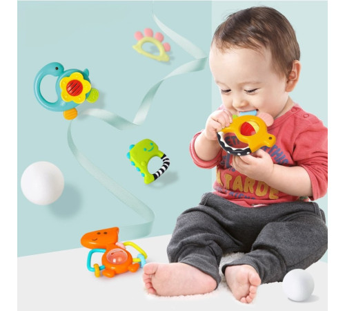 hola toys 1109 Набор из 5 погремушек "Дино"