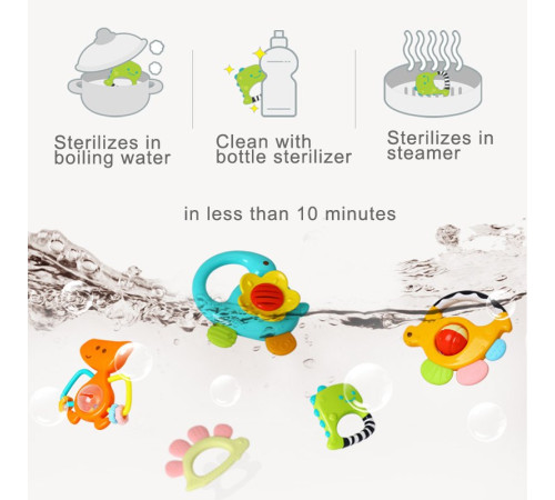 hola toys 1109 Набор из 5 погремушек "Дино"