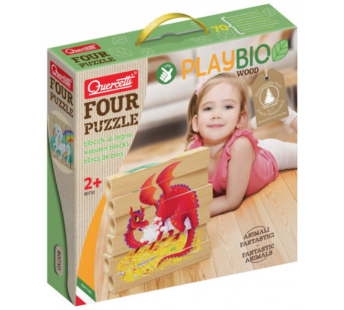 Quercetti 80710 Пазлы Four puzzle "Дракон" (6 эл.)  quercetti 80710 Пазлы four puzzle "Дракон" (6 эл.)