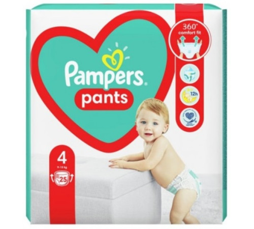  pampers pants 4 (9-15 kg.) 25 buc.