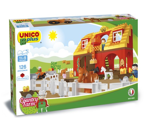 Детский магазин в Кишиневе в Молдове androni giocattoli 8557-0001 Конструктор "Ферма" (126 дет.)
