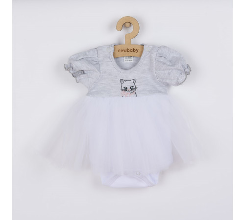 Детская одежда в Молдове new baby 42550 Платье-боди (фатин) wonderful (grey) 56 см (0-3мес)