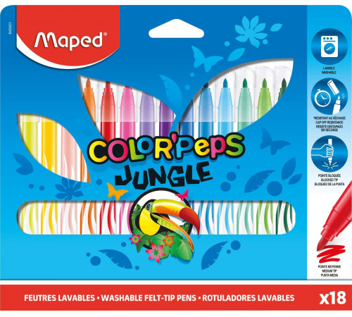  maped 845421 Фломастеры "jungle" (18 шт.)