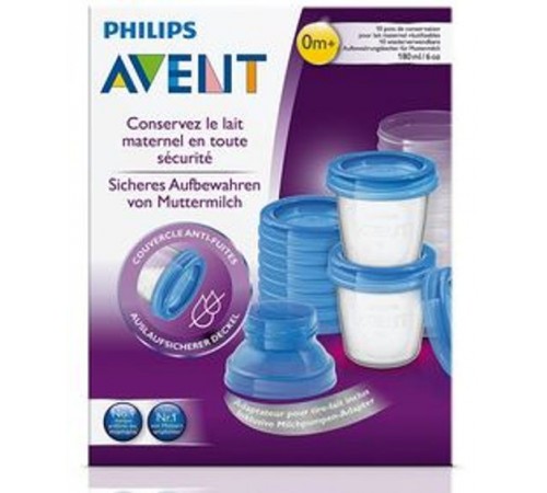 avent scf618/10 containere pentru stocarea laptelui (10х180 ml)