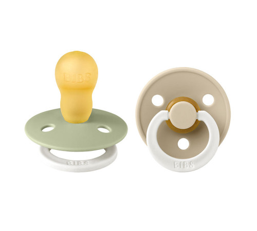 bibs suzeta rotunda din latex color l glow vanila & sage (18-36 luni) 2 buc.