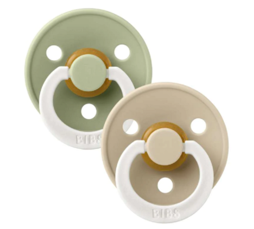 bibs suzeta rotunda din latex color l glow vanila & sage (18-36 luni) 2 buc.