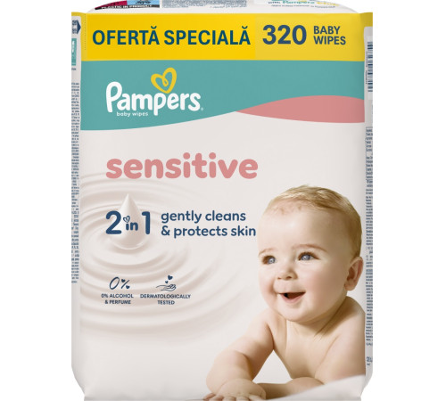  pampers servetele umede sensitive (4х80) 320 buc.
