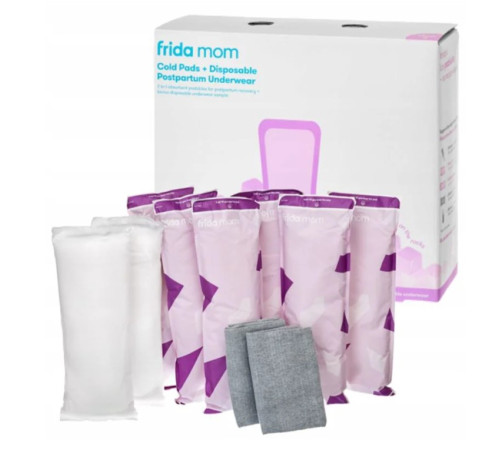  frida mom friipnc8p set ice maxi: 8 absorbante postnatale cu răcire + 2 perechi de chiloți de unică folosință