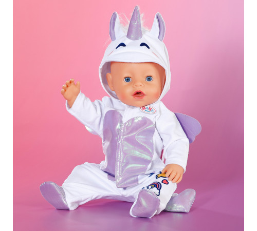 zapf creation 838266 salopetă baby born "unicorn" (43 cm)