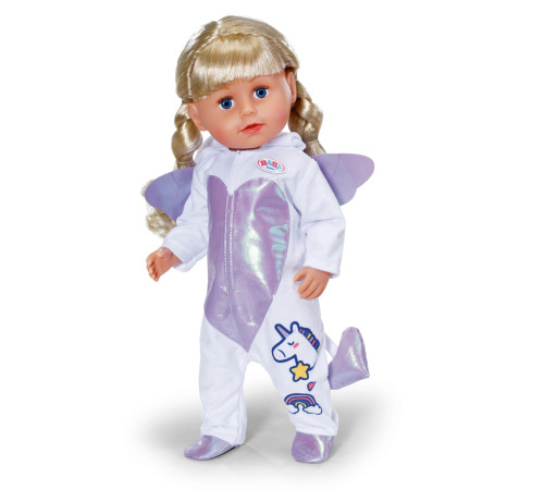 zapf creation 838266 salopetă baby born "unicorn" (43 cm)