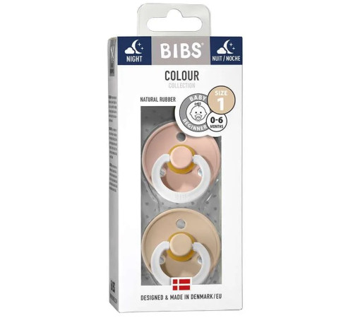 bibs suzeta rotunda din latex blush & vanilla glow (0-6 luni) 2 buc.
