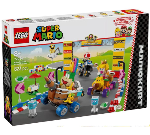 Детский магазин в Кишиневе в Молдове lego super mario 72036 Конструктор mario kart – baby peach & grand prix set (823 эл.)