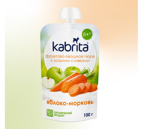 kabrita piure cu frișсă de capra "mere-morcov" (6 m +) 100 gr.