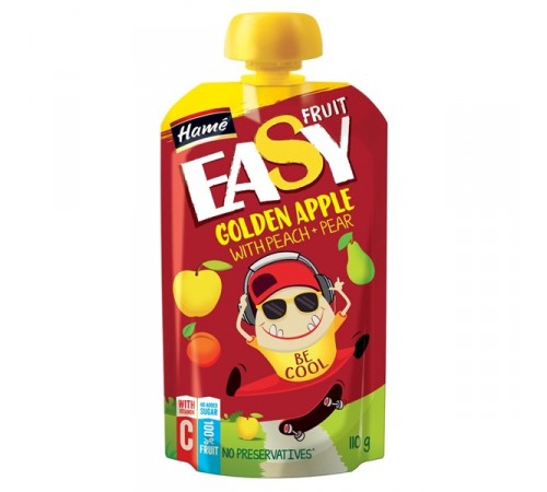 Hame пюре "Easy Fruit" яблоко с персиком, грушей, бананом 110г hame пюре "easy fruit" яблоко с персиком, грушей, бананом 110г