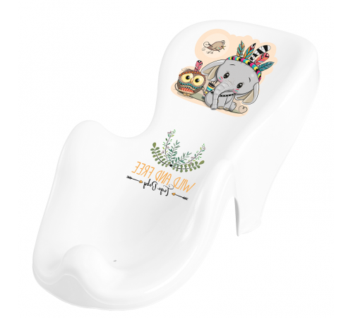  tega baby Горка для купания антискользящая wild&free "Слонёнок" dz-003-103 белый