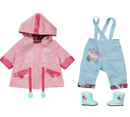  zapf creation 832578 Набор одежды для куклы "baby born deluxe rain" (43 см.)