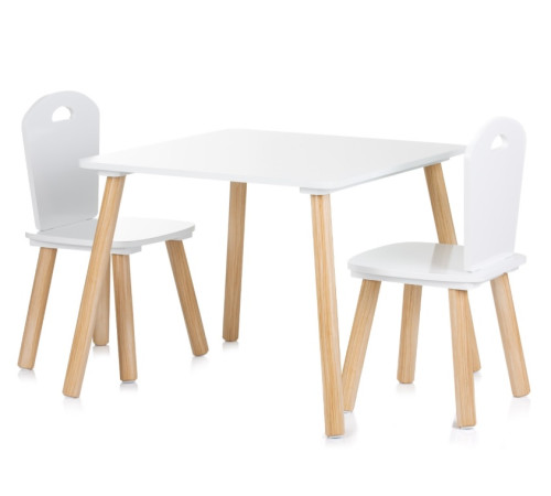 chipolino Столик и 2 стульчика mdf diwh02410323 (сосна\белый)