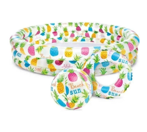 intex 59469 piscină gonflabilă pentru copii cu minge și cerc (132x28 cm)