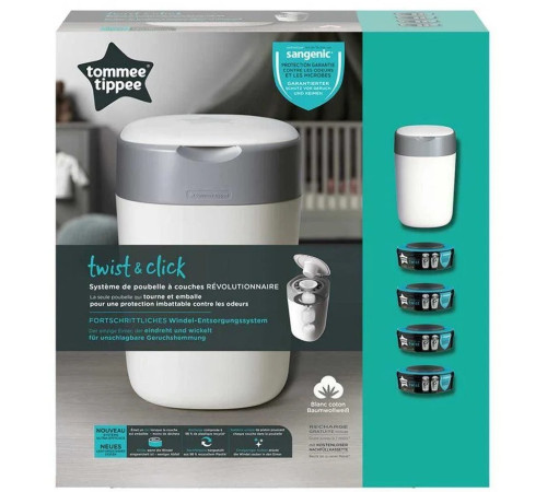 tommee tippee Система для утилизации подгузников + 4 кассеты  "sangenic twist&click" tt0110