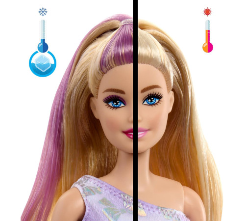 barbie jfg70 set cu papusa "petrecerea surpriza in tonuri de liliac"