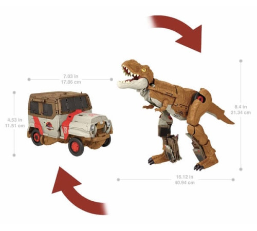 jurassic world hpd38 figurină 2în1 titanosaur/camion