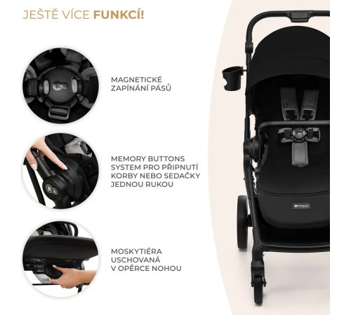 kinderkraft Коляска 2-в-1 yoxi чёрный